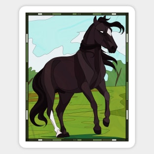 Black Beauty Stained Glass Art Sticker